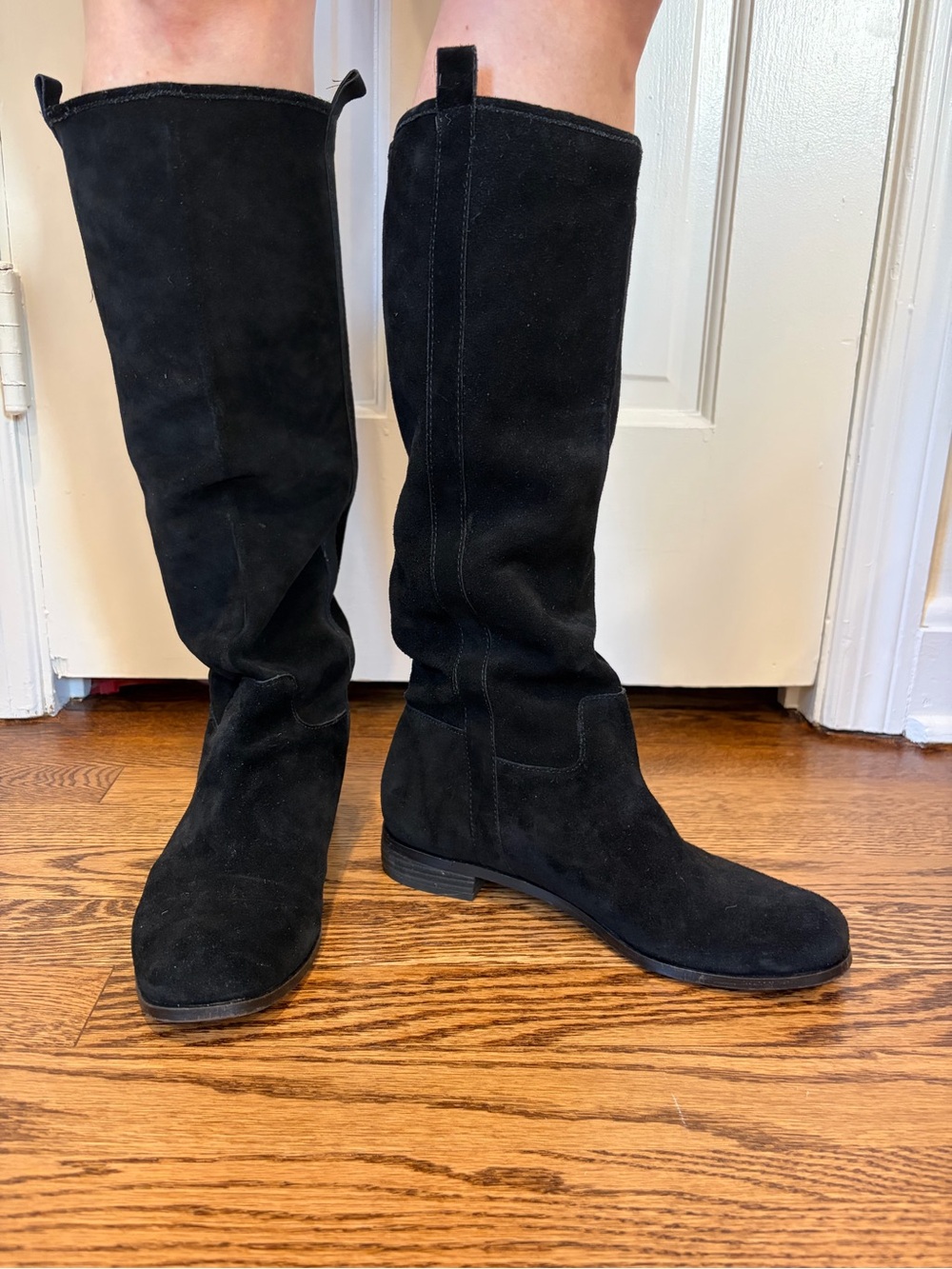 Julie Black Suede - No. 704 | Slouch Knee-High Boots | Size 7.5